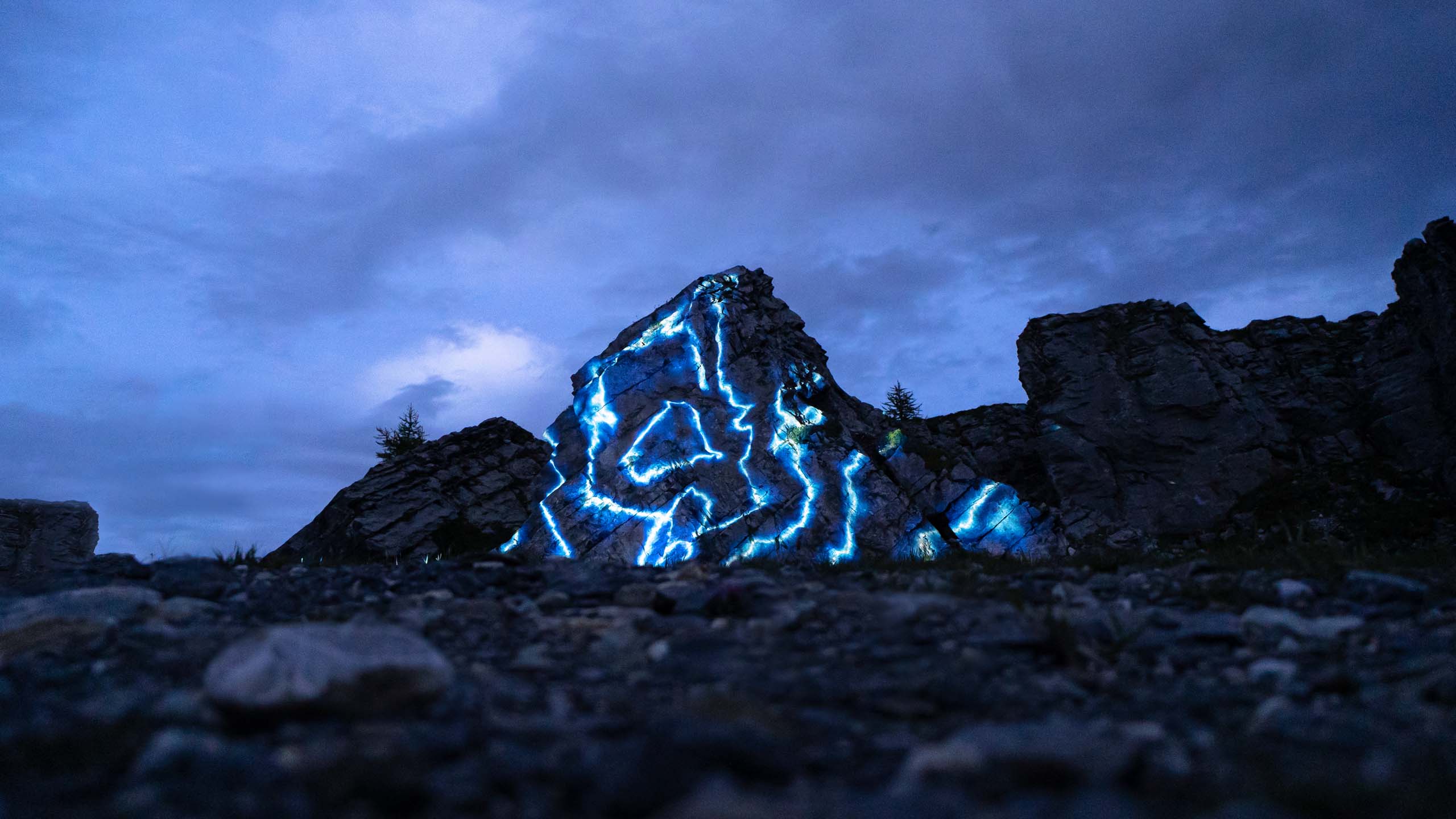 Projection Mapping on a Mountain