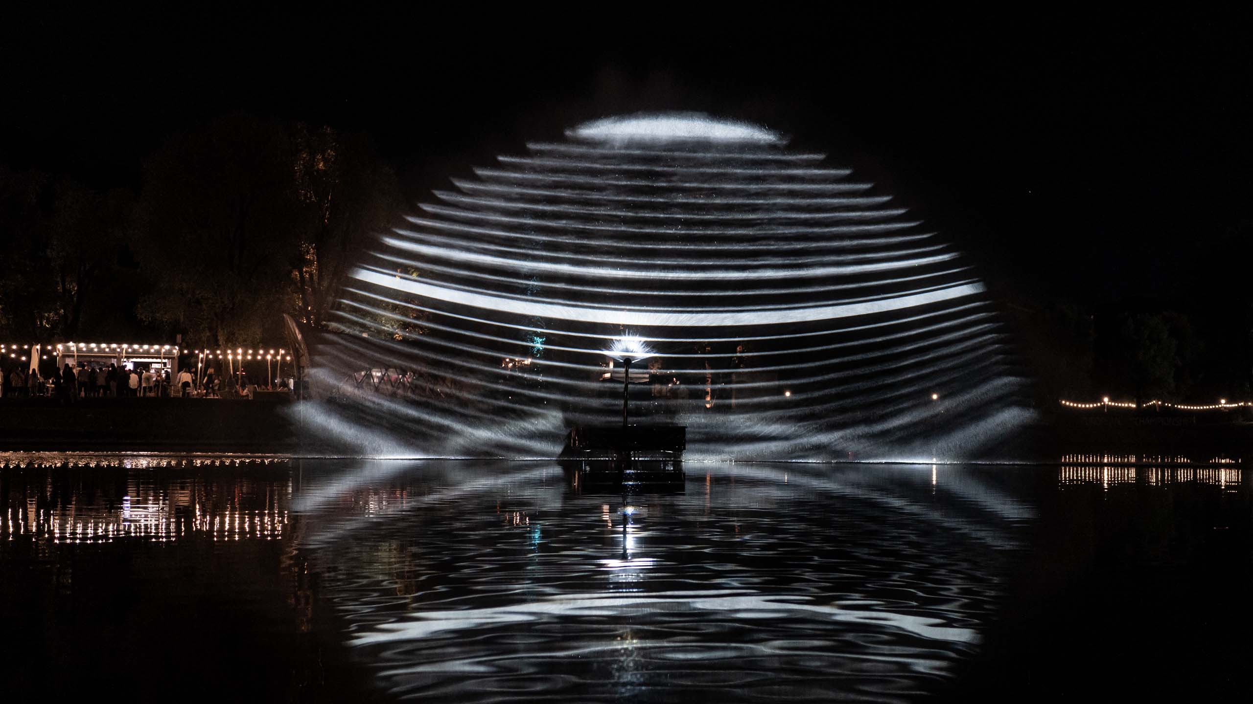Video Art projected on Water Shield